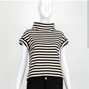 Anthropologie Striped Mock Neck